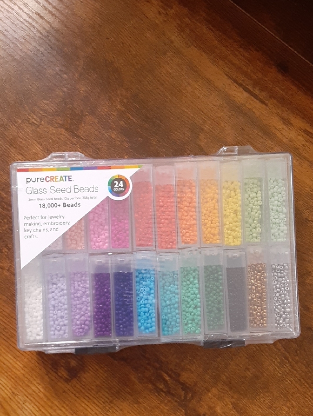 pureCREATE 18000+ Glass Seed Beads - 24-Color Kit